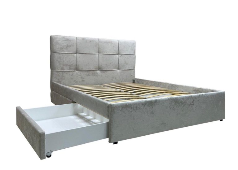 Кровать «Даллас» с мягким изголовьем и выкатными ящиками Парк Мебели